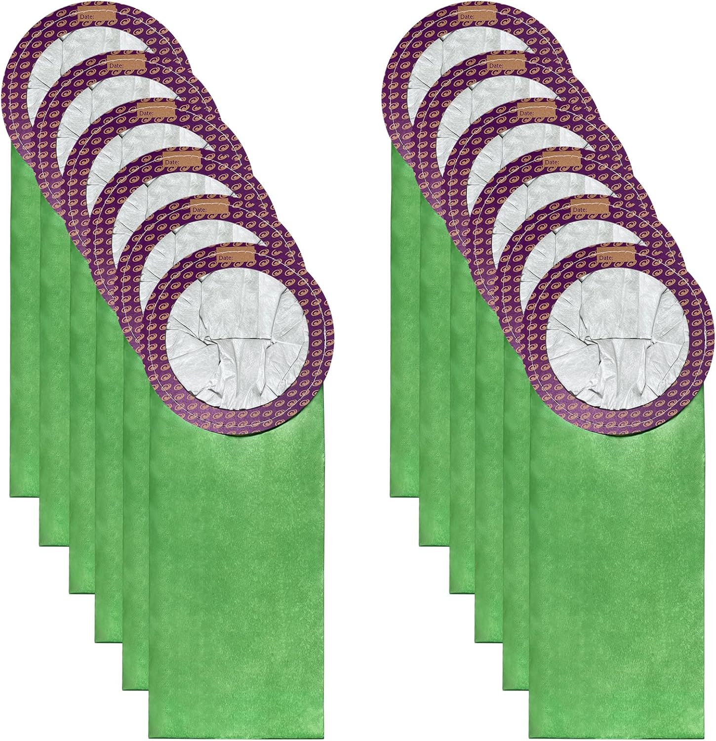 12 Pack 100331 Micro Filter Bags Replacement for ProTeam 10 Quart Backpack Vacuum: CoachVac, Super CoachVac, MegaVac, Replace Part #100331 Open Cirular Collar 12Pack 100331