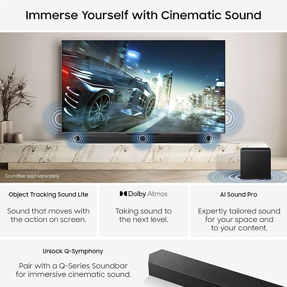 Samsung Smart TV 55-Inch QN80H Neo QLED 4K, Quantum Mini LED, NQ HDR+, Motion Xcelerator 144Hz, Dolby Atmos & OTS Lite, Gaming Hub, FreeSync Premium Pro, Knox Security, Vision AI, Alexa [2026]
