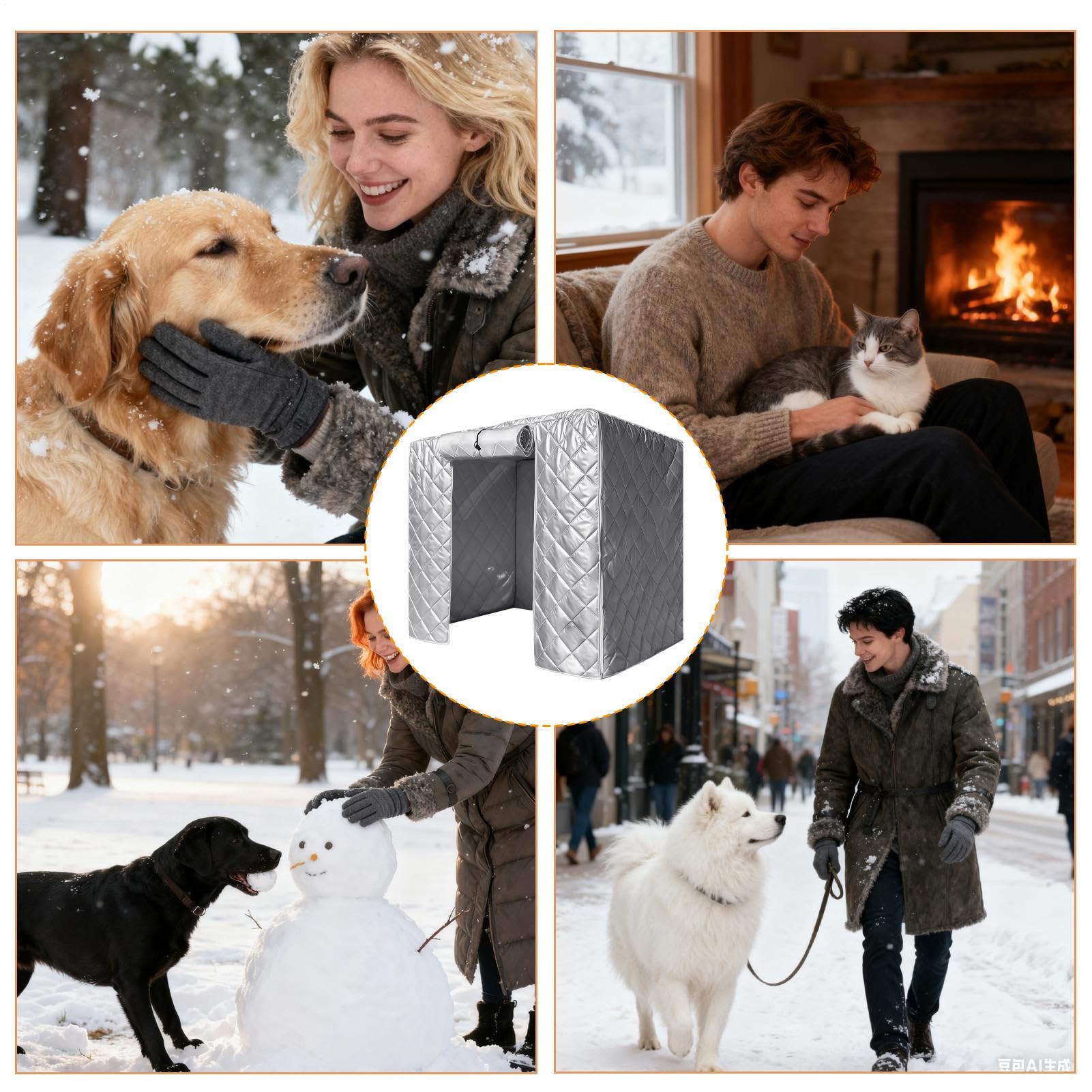 Generico para caseta de Perros, Protectores antiruido y antilluvia para Animales | Cubierta aislada para Perros, para Interior y Exterior, jardín, Porche o balcón