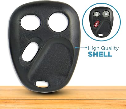 Keyless2Go Replacement for New Shell Case and Button Pad for Remote Key Fob with FCC LHJ011 - Shell ONLY