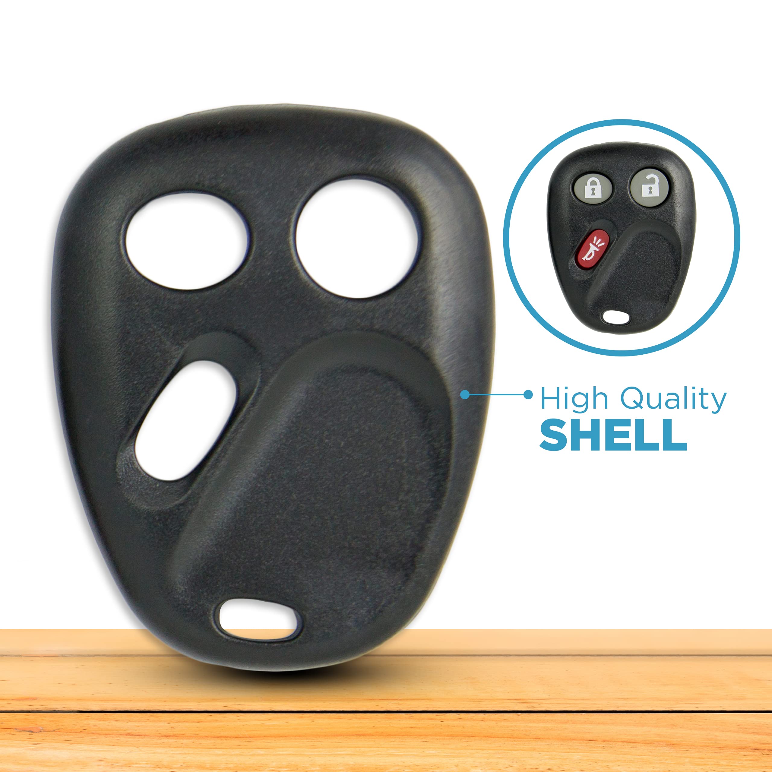 keyless2go nueva carcasa de repuesto y botón Pad para mando a distancia llavero con FCC LHJ011 – Carcasa sólo
