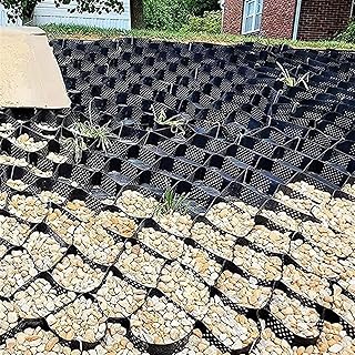 Gravel Ground Grid-，2inch Ground Grid Paver, for Driveway Grids Geogrid Steep Hill/Slope Mesh Retaining,Light Duty Traffic Areas Foot Traffic,Negro (Color : Black, Size : 6x8 m/20x26 ft)