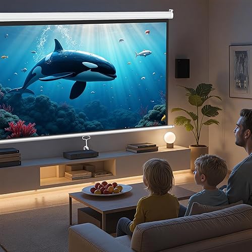 Miniatura 6 de ZENY Pantalla de proyector portátil extraíble, pantalla de proyección de video 1610 de 100 pulgadas, cine en casa, pantalla de proyector retráctil,