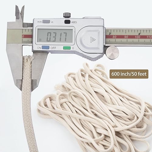 Miniatura 9 de SWATOM Mechas redondas de aceite de algodón de 14 pulgadas, 20 piezas para antorchas Tiki, quemador de velas de alcohol, lámpara de queroseno