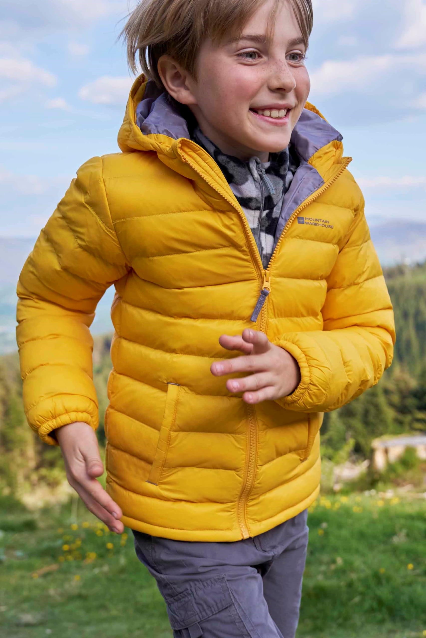 Mountain Warehouse Seasons Manteau Imperméable pour Fille Et Garçon - Doudoune Rembourrée, Légère À Capuche Enfant, Veste Matelassée - Printemps été, école, Voyage