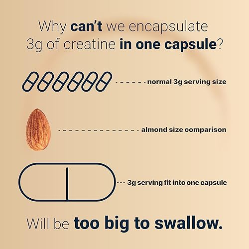 Miniatura 4 de Cápsulas de monohidrato de creatina de 3,000 mg por porción, 300 unidades | Píldoras de creatina micronizadas y sin sabor | Soporte para