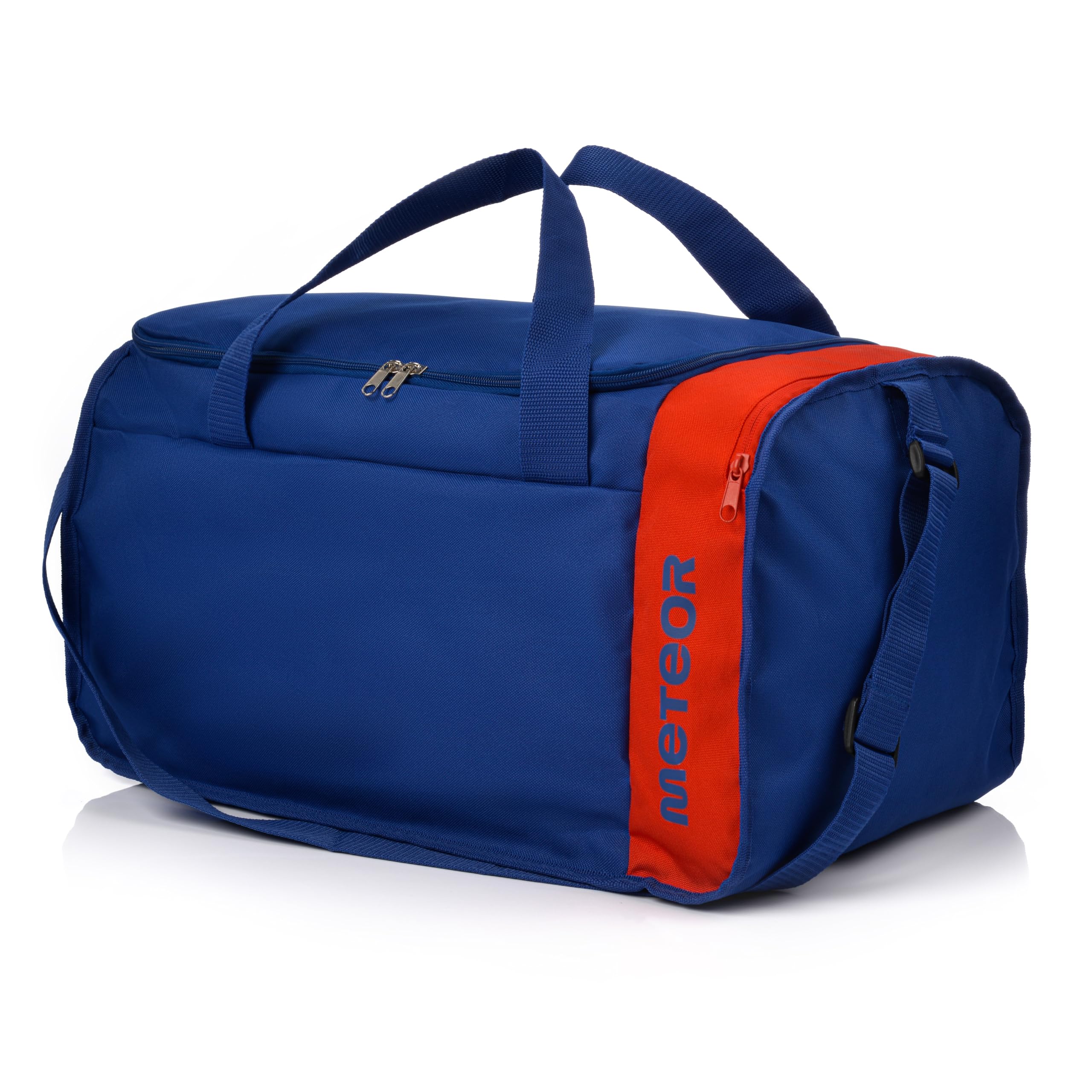 Meteor - Sports Duffel Bag – Cabin Size Travel Holdall for Gym – Lightweight PE Bag with Shoulder Strap & Shoe Pocket – Shoulder Bag - Gym Accessories – Blue/Raspberry - 40 L