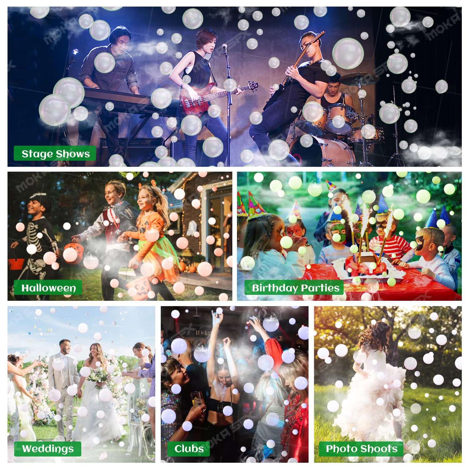 Bubble Fog Machine, Heavy Duty Bubble Fog Maker mit Fernbedienung für Halloween, Partys, Events & Fotografie