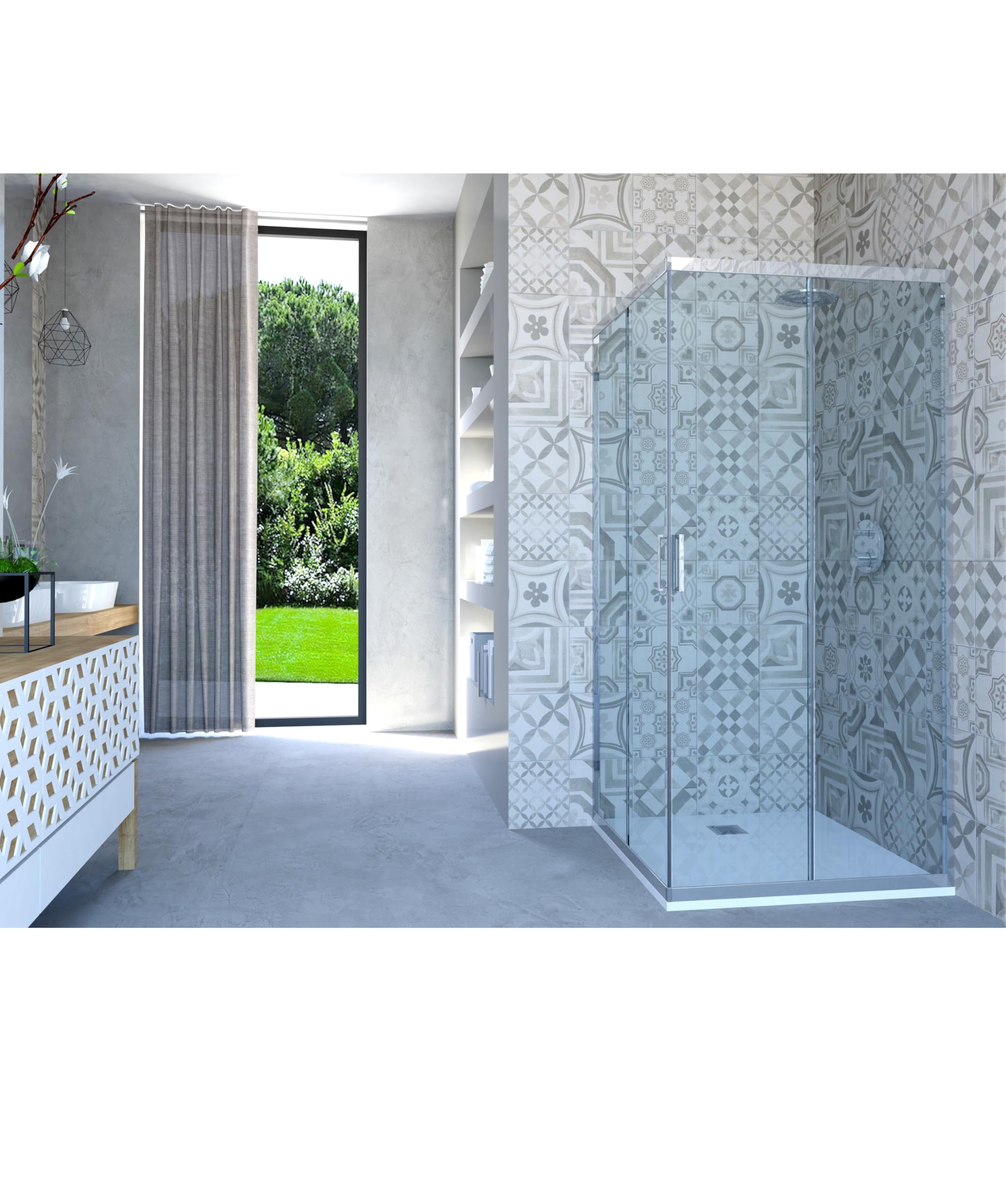 Hydra Box Doccia angolare Porta Scorrevole 67x87 cm Trasparente