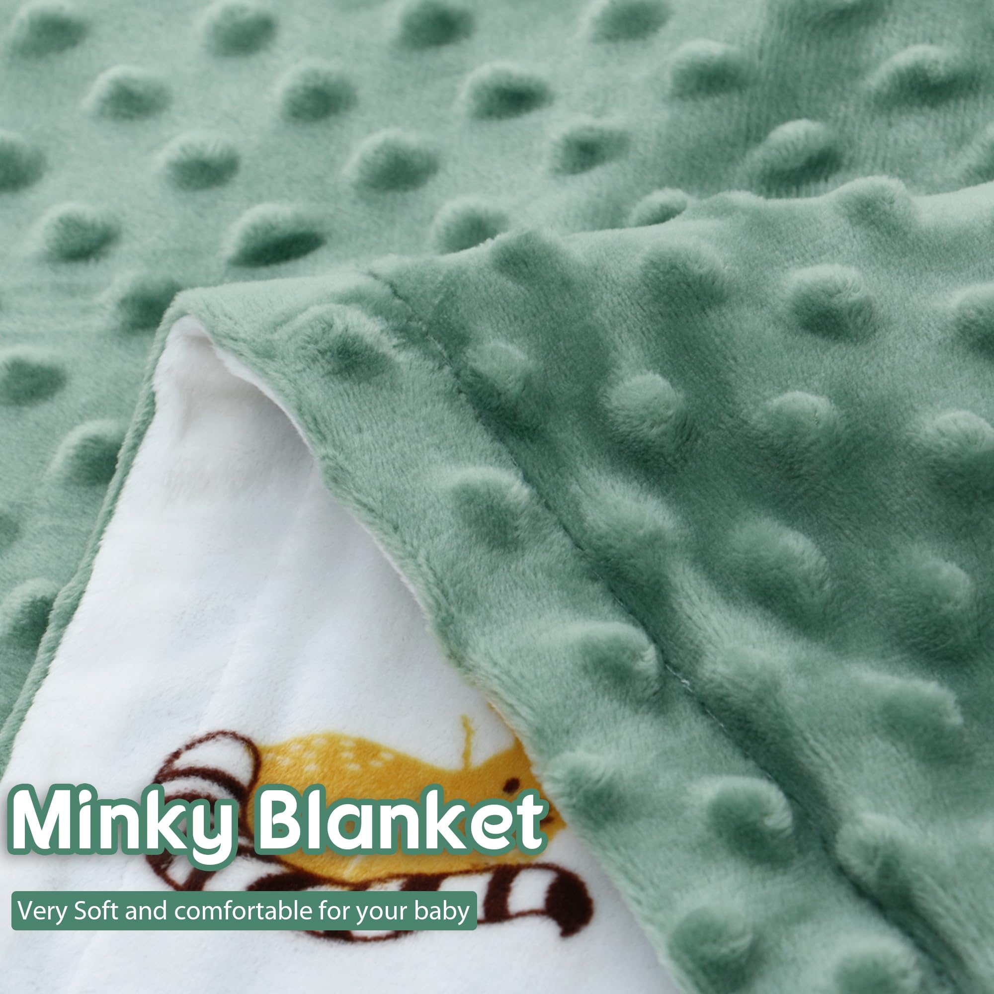 Coperta Neonato LAT Bifacciale - 75x100 Cm, Morbida, Multiuso Per Passeggino E Culla (Elefante)