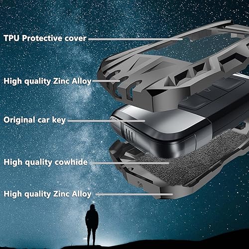 Miniatura 3 de Funda para llavero Volkswagen con llavero, elegante y duradera funda de protección de aleación de zinc compatible con VW Jetta Atlas Golf Passat