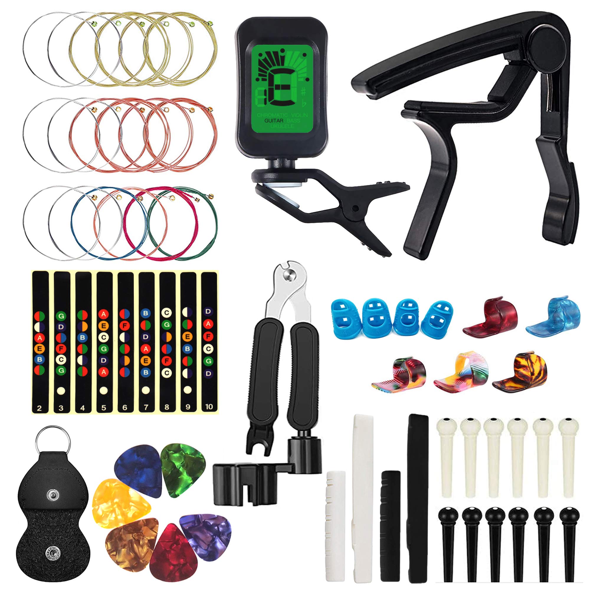 Buy Guitar Accessories Kit Include Guitar Strings, Tuner, Capo, 3in1