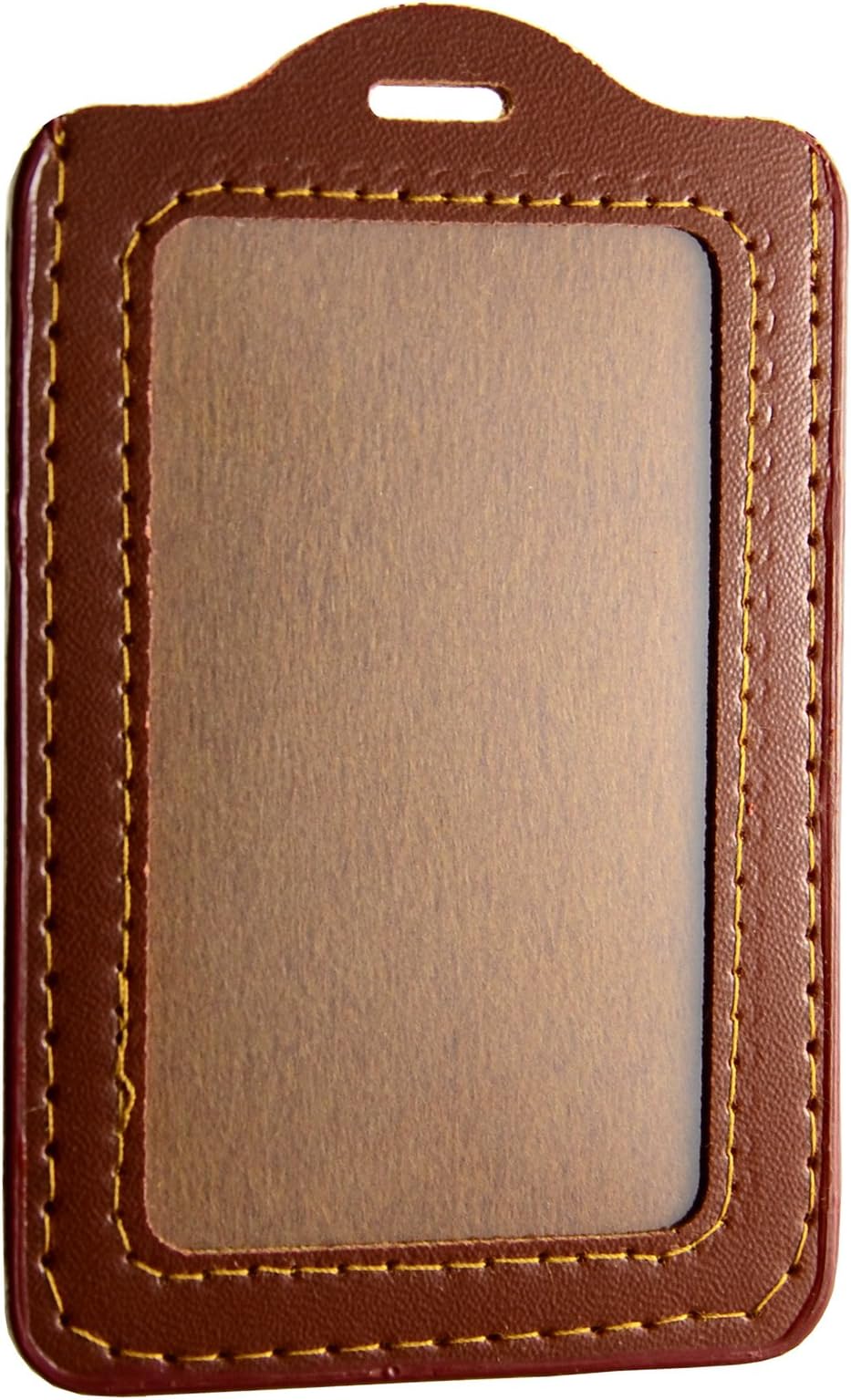 JAYP One-Sided Vertical Style PU Leather Badge Holder Case 12pcs - Brown