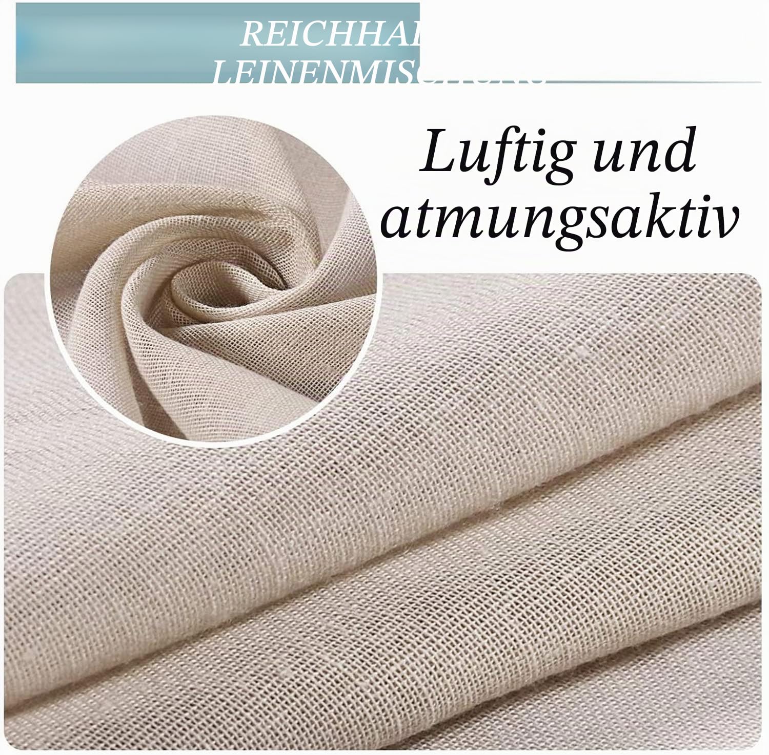 Outdoor Vorhänge, Abnehmbares, Klebriges Tab-Top Zum Einfachen Aufhängen Und Abwickeln, wasserdichte Außenveranda Mit Weißem Gardinen-Innendeck Im Freien, 2 Paneele (2X 132x240 cm,Natürlich)