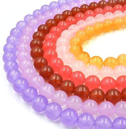 Miniatura 2 de Cuentas de jade lisas teñidas  Cuentas de piedras preciosas redondas teñidas de color azul, verde turquesa, verde y blanco, disponibles de 0.157 in,