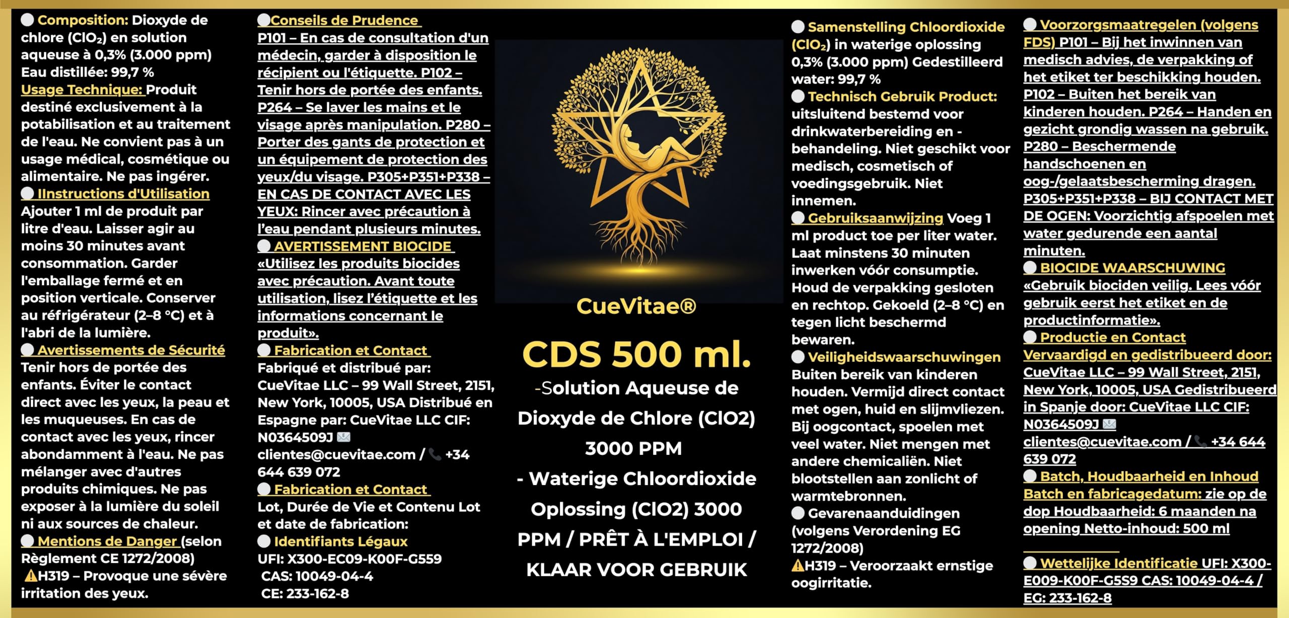 CDS 500 ml x 2 (dwutlenek chloru 3000 ppm / 0,3%) – bursztynowy szklany pojemnik ze strzykawką dozującą – ekskluzywne rozwiązanie do uzdatniania wody