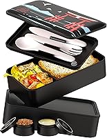 Vista 15 de Umami Caja Bento Todo en 1 con 4 Utensilios, 100% a Prueba de Fugas, Recipientes para Almuerzo Aptos para Lavavajillas y Microondas para Adultos