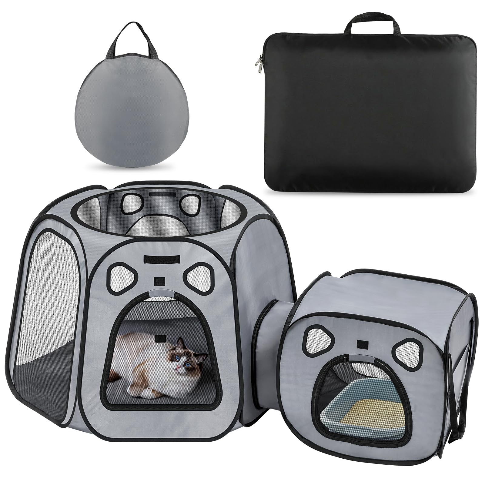 Corral portátil para gatos, tienda de campaña plegable grande para gatos para interiores y exteriores, recinto de juego para gatitos y perros pequeños, casas de mascotas, condominios y jaula