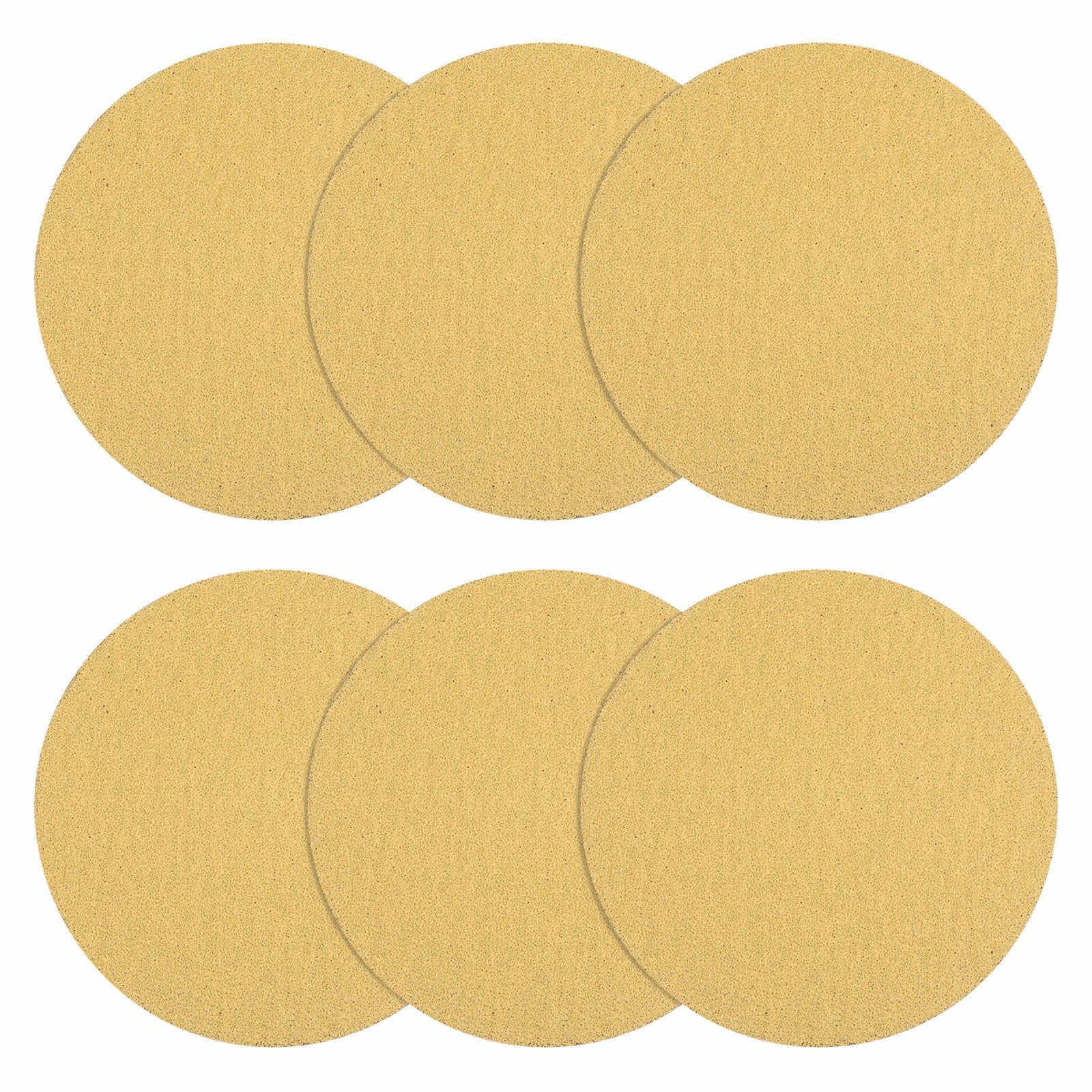 DTGN 220 mm 60 Grit Hook and Loop Sanding Disc - 15 Pcs - Good for Wood Metal Stone Walls- Aluminum Oxide Abrasive Hook and Loop Sandpaper Orbital Sander Pads, Yellow