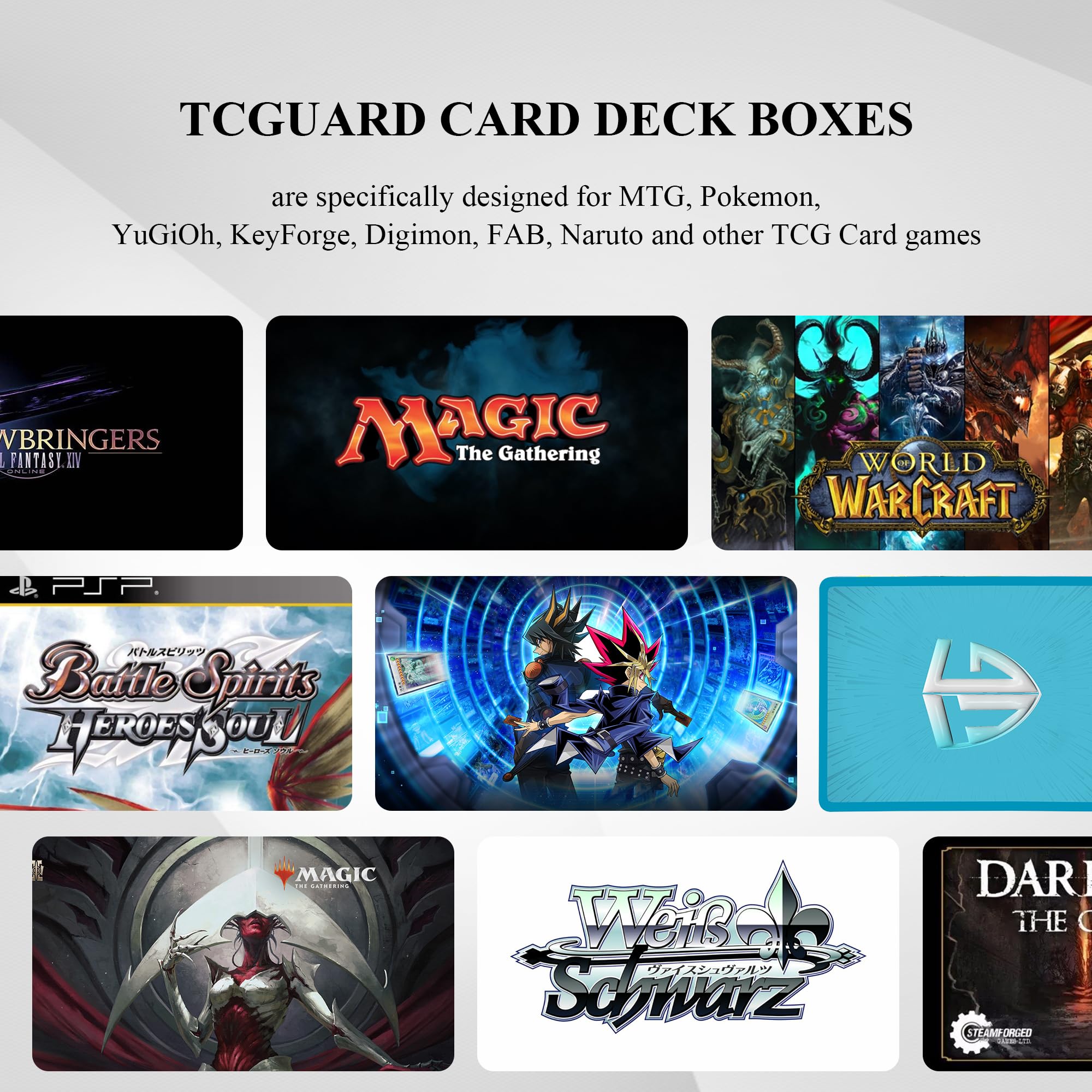 TCGUARD Scatola per carte da collezione per 1800+ carte, magnetica, con accessori per il trasporto, per MTG, YuGiOh, TCG, ecc. rosso/nero