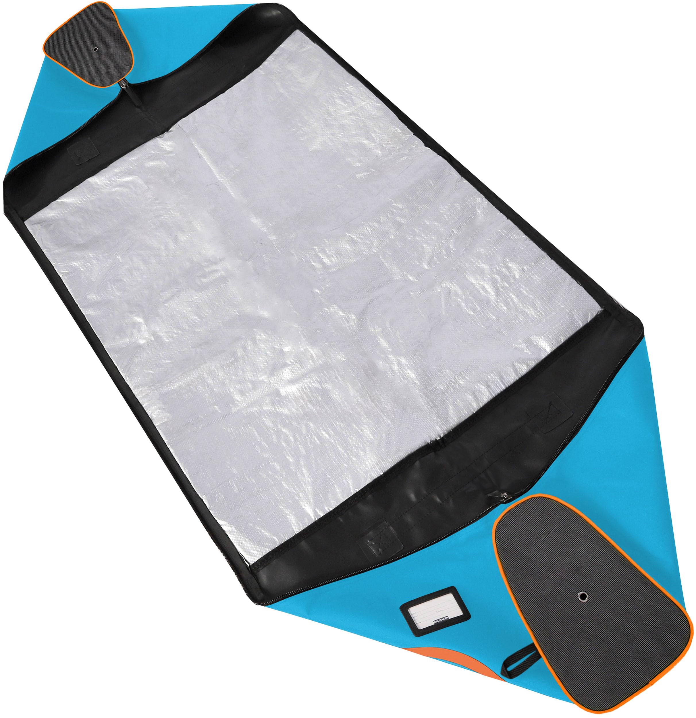 Brubaker Carver Champion Sac de Ski rembourré pour 1 Paire de bâtons de Ski et bâtons Bleu Orange 170 x 34 x 34 cm