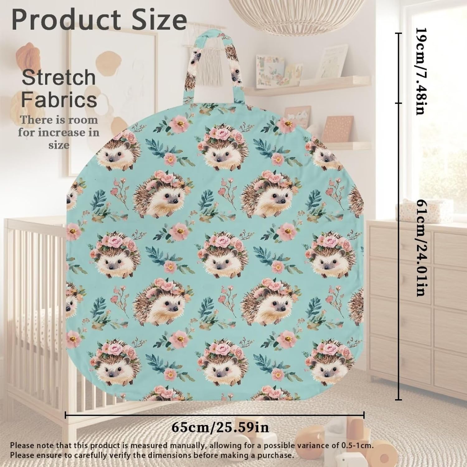 Cute Flower Hedgehog Baby Lounger Cover for Newborn Baby Lounger Pillow Cover Baby Nest Breathable Infant Floor Seat Cover Removable Cover for Infant Lounger Pillow Gifts (Cover Only) -2