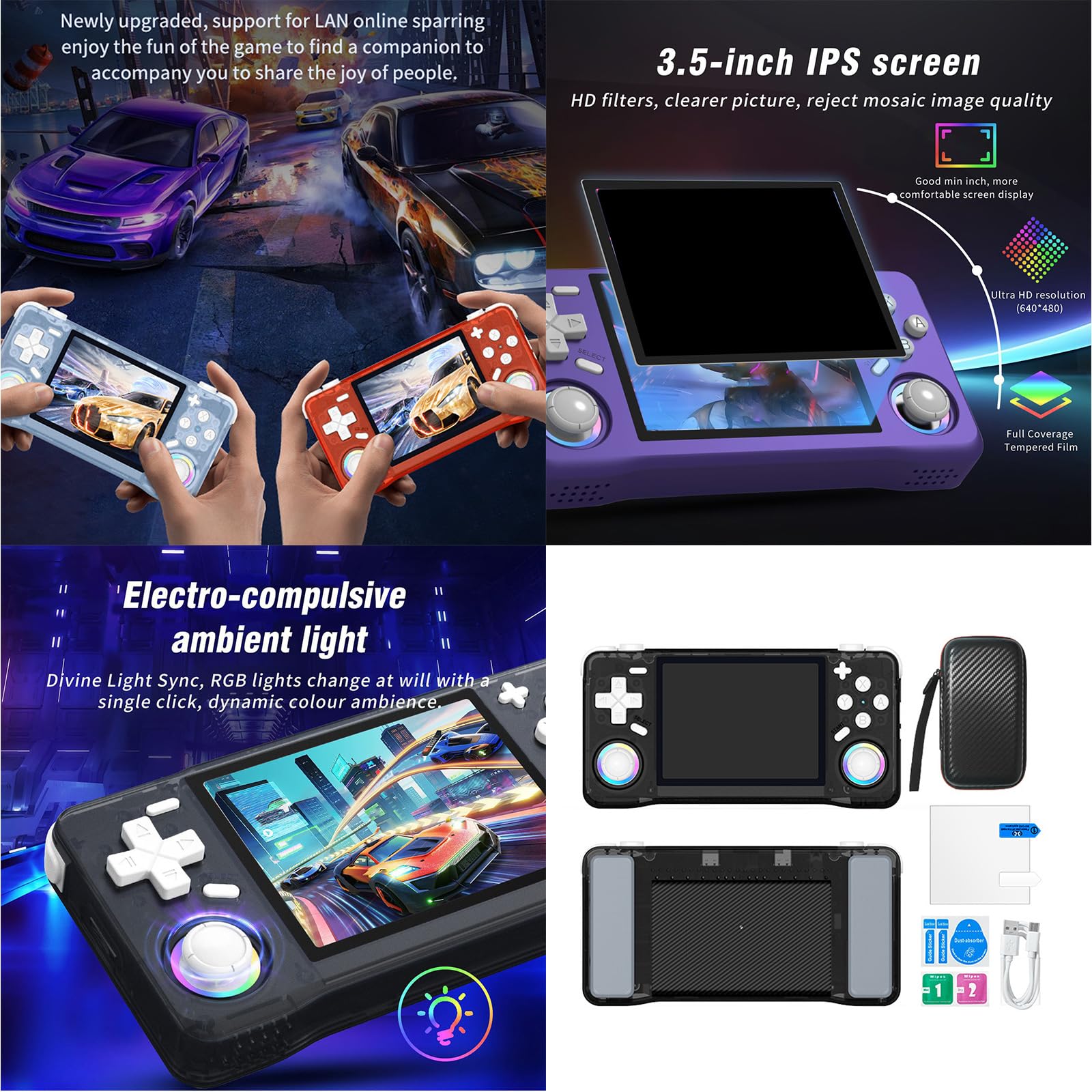 Dispositivo gioco tradizionale portatile estremamente trasportabile da 128 Schermo a punta da tre punti a cinque piedi 18.000 intestazioni Capacità riproduzione immediata Batteria a lunga