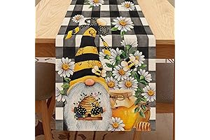 Spring Bee Gnome Honey Bee Table Runner