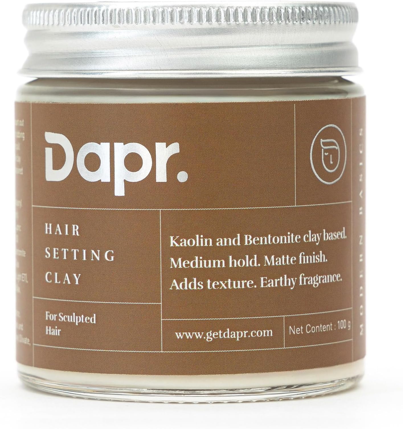 Dapr. Hair Setting Clay (100 grams) for Sculpted Hair | Medium Hold| | Matte Finish| |Adds Texture|