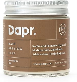 Dapr. Hair Setting Clay (100 grams) for Sculpted Hair | Medium Hold| | Matte Finish| |Adds Texture|