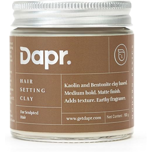 Dapr. Hair Setting Clay (100 grams) for Sculpted Hair | Medium Hold| | Matte Finish| |Adds Texture|