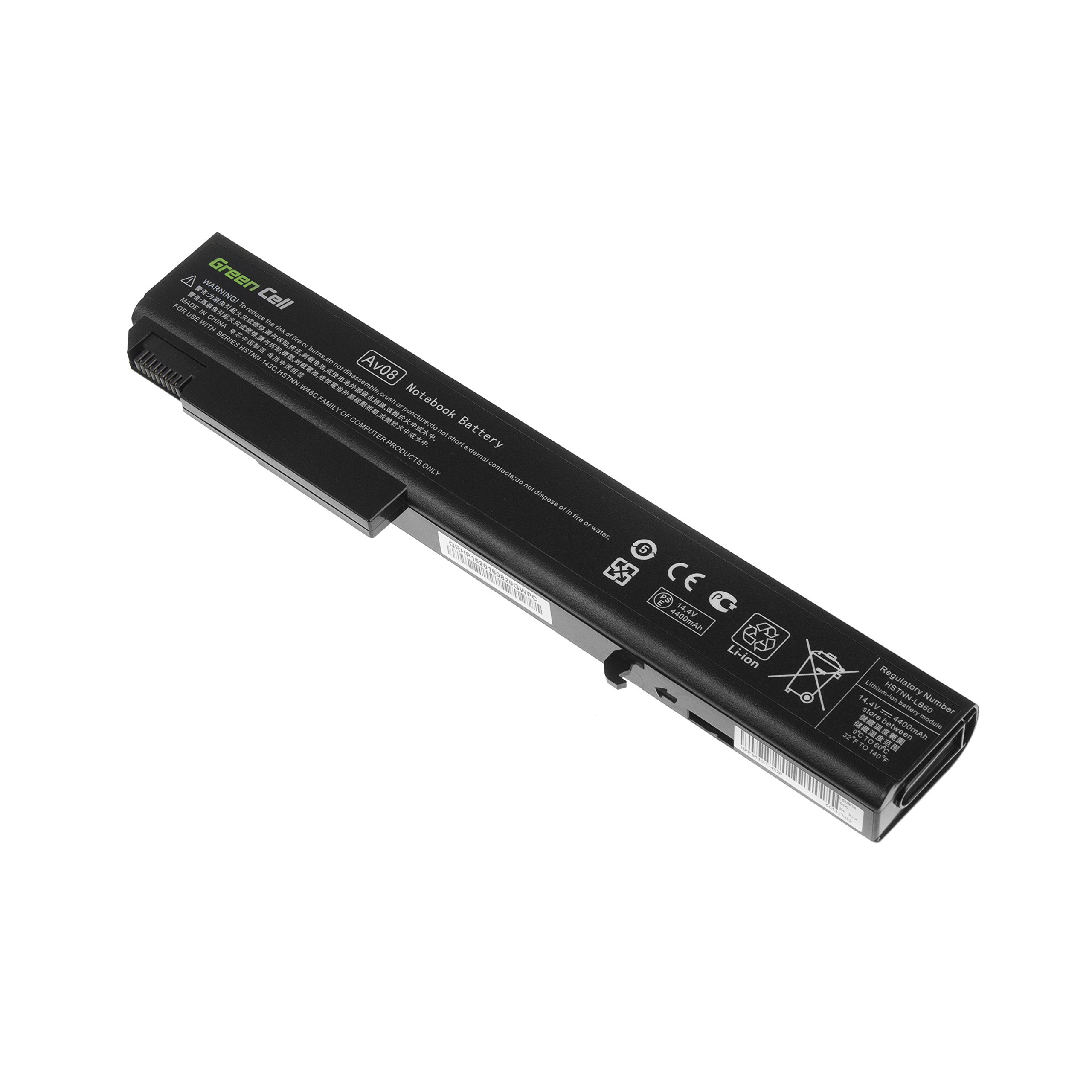 Green Cell Standard Série HSTNN-LB60 HSTNN-OB60 Batterie pour HP EliteBook 8530p 8530w 8540p 8540w 8730w 8740w Ordinateur PC Portable (8 Cellules 4400mAh 14.8V Noir)