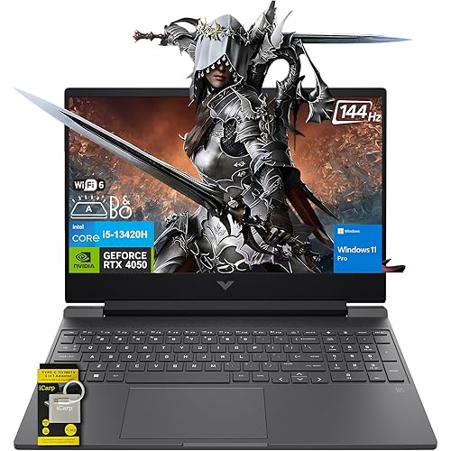 HP Victus 15.6" FHD 144Hz IPS Gaming Laptop, Intel 13th Gen Core i5 Processor, GeForce RTX4050, 32GB RAM, 1TB SSD, Backlit KB, WiFi 6, TNR HD Camera, Dual Fan Cooling, Win11 Pro w/ICP Hub