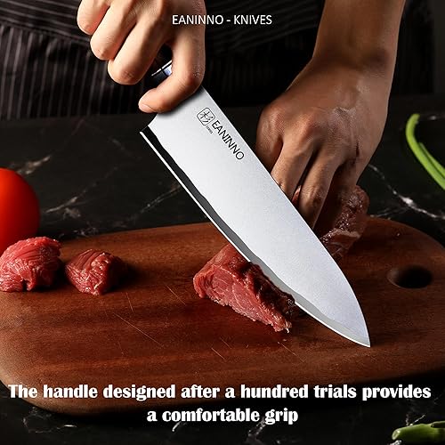 Miniatura 5 de Cuchillo de chef afilado de 8 pulgadas, cuchillo de cocina japonés de acero inoxidable de alto carbono, cuchillo de chef profesional para carne y
