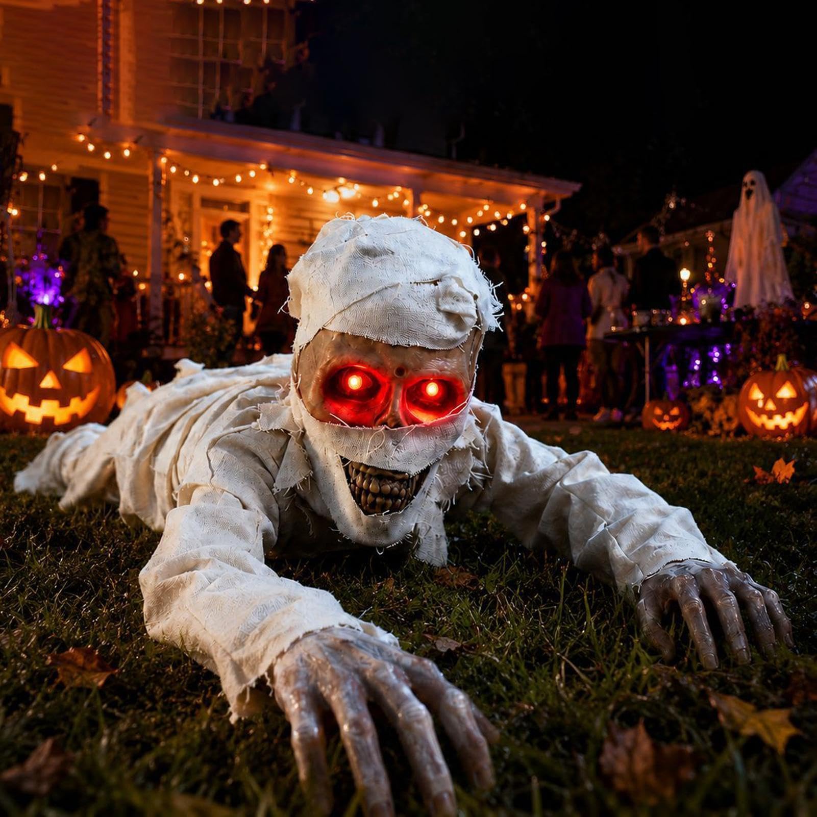 Decoración De Halloween Reptante Juguete De Broma Fantasma Activado Por Voz | Decoraciones Eléctricas De Jardín Para Halloween Para Al Aire Libre Entrada Casa Encantada Reuniones Jardín