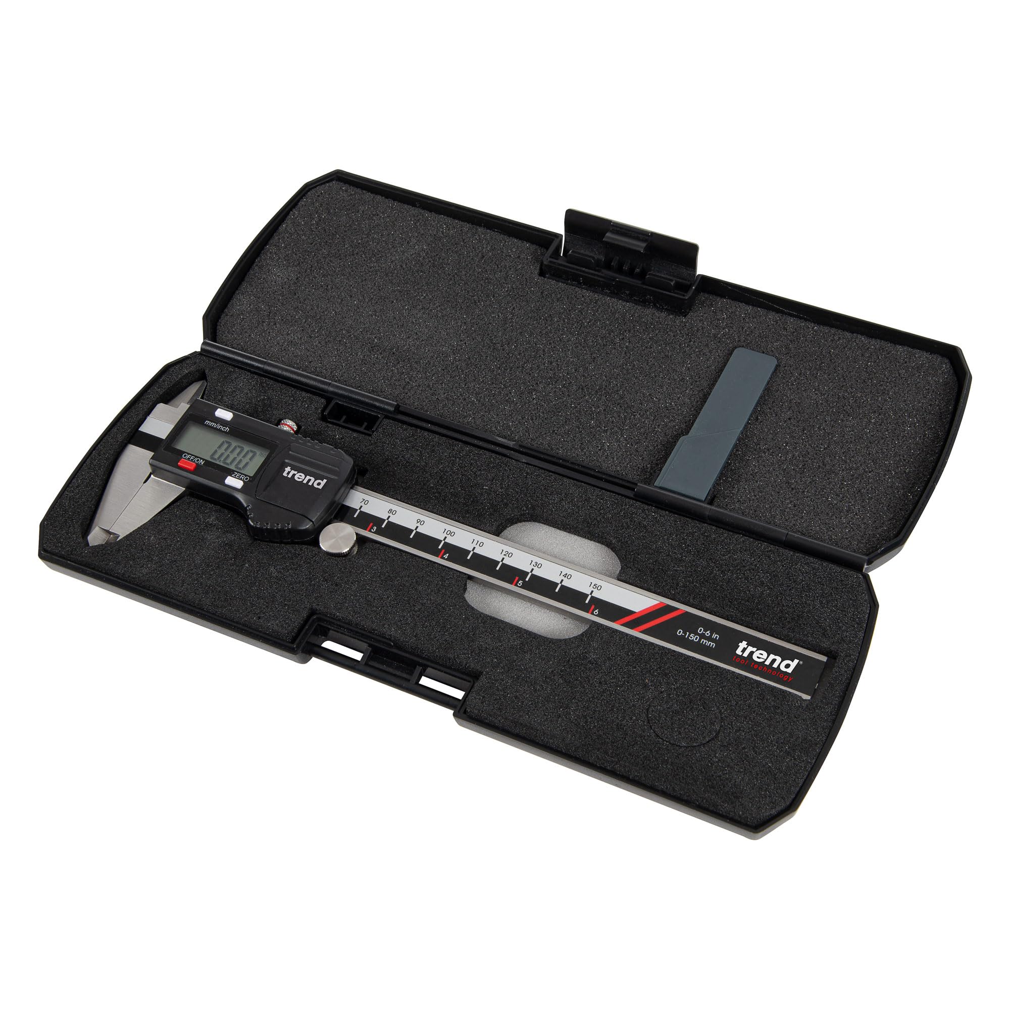 Trend Calibrador Digital 150 mm, Acero Inoxidable con Pantalla LCD, Medición Interna, Externa, de Profundidad y Escalonada, DC/150