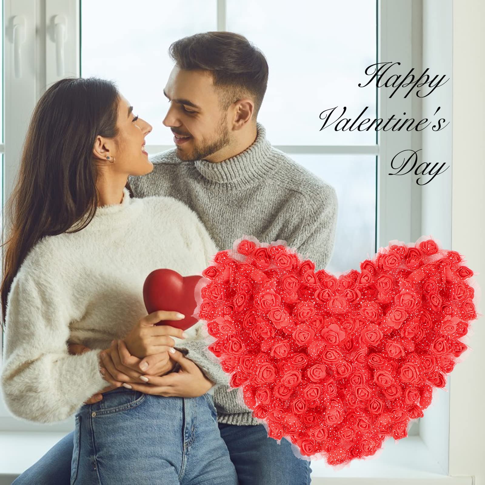 BETESSIN 144pz Rose Finte Rosse (Dia. 20mm) Teste di Fiori Rose Finte Artificiali Teste di Rose Rosse Finte in Schiuma per Decorazione Sposa Matrimonio Festa Nuziale Valentine’s Day Casa Fai da Te