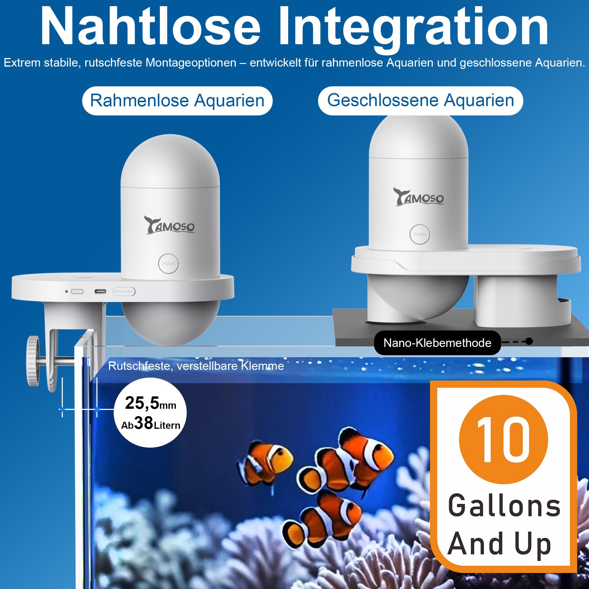 WiFi Futterautomat Aquarium mit Kamera, 2.4/5G WLAN Smart App, 0,2g Visuelle Präzision Fischfutter Automat, 230ML Fisch Futterspender für die Tägliche/Urlaub, Meerwasser und Süßwasseraquarien