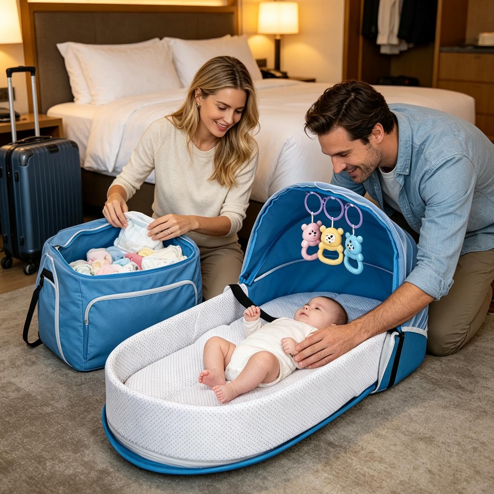 Lettino Da Viaggio Bimbi Tenda Traspirante Pieghevole Con Recinzione | Portatile Bambini Per Campeggio All'Aperto Aereo Sonno Cortile Spiaggia Asilo Bambini