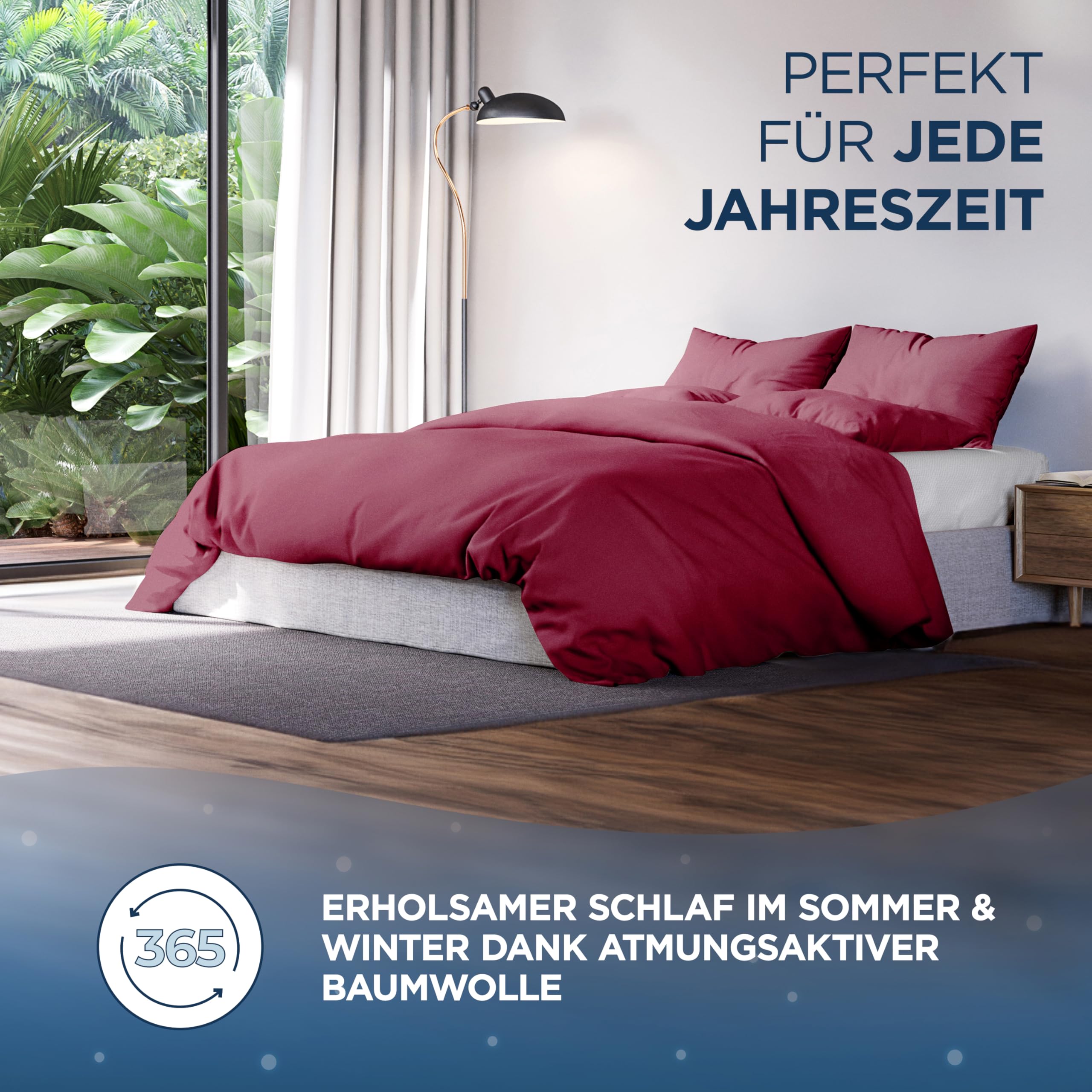 Samthus Ropa de cama 220x240 Algodón Satén - Oeko-Tex Made In Green - Sueño celestialmente suave - Juego de ropa de cama con 1x funda nórdica 220x240 + 2x fundas de almohada 80x80 - Funda de edredón