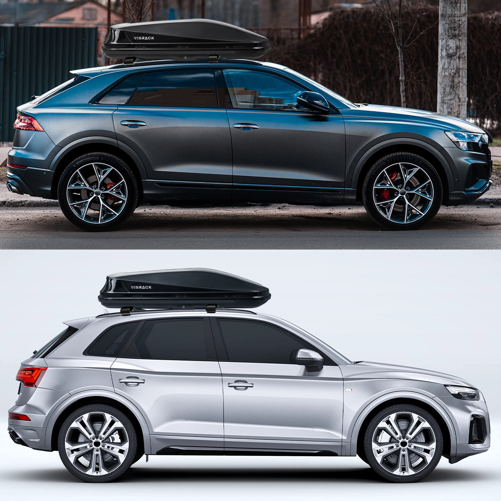 Hard Shell Roof Cargo Carrier with Security Keys, Roof Box, Cargo Box, 62 (L) x 31 (W) x 15(H) Inches, 14 Cubic Feet (Tool Free Install), Black