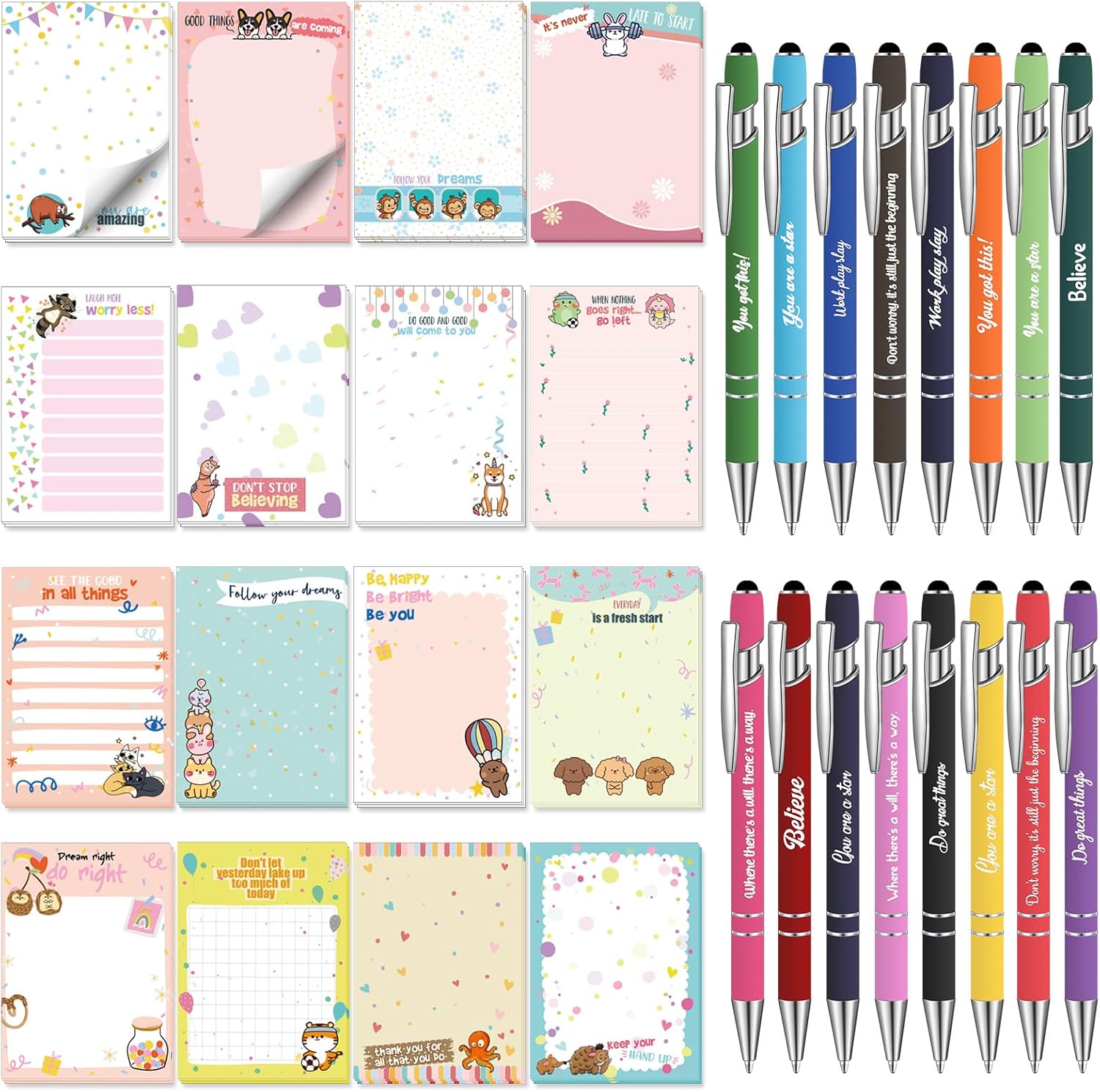 32 Pack Funny Notepads Funny Pens Sticky Notepads with