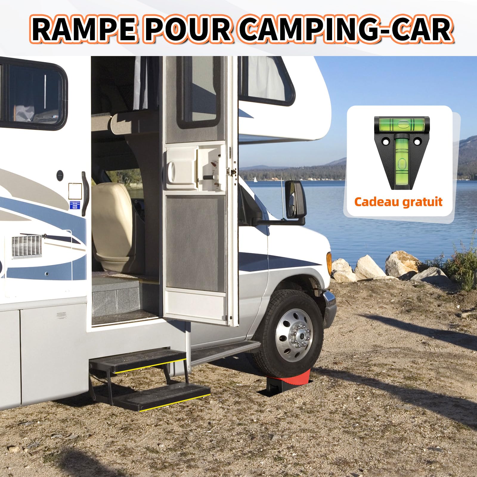 OULEME Cales pour Camping-Car [Jeu de 2], Cales de nivellement en Plastique, pour Les Voitures, Les caravanes et Les remorques[<15,8t] (Rouge)