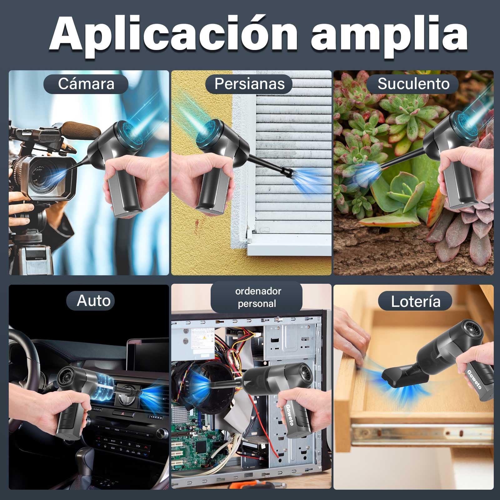 Aspirador Coche - aspiradora de Mano - 140000 PA Soplador para PC - Rojo Oscuro