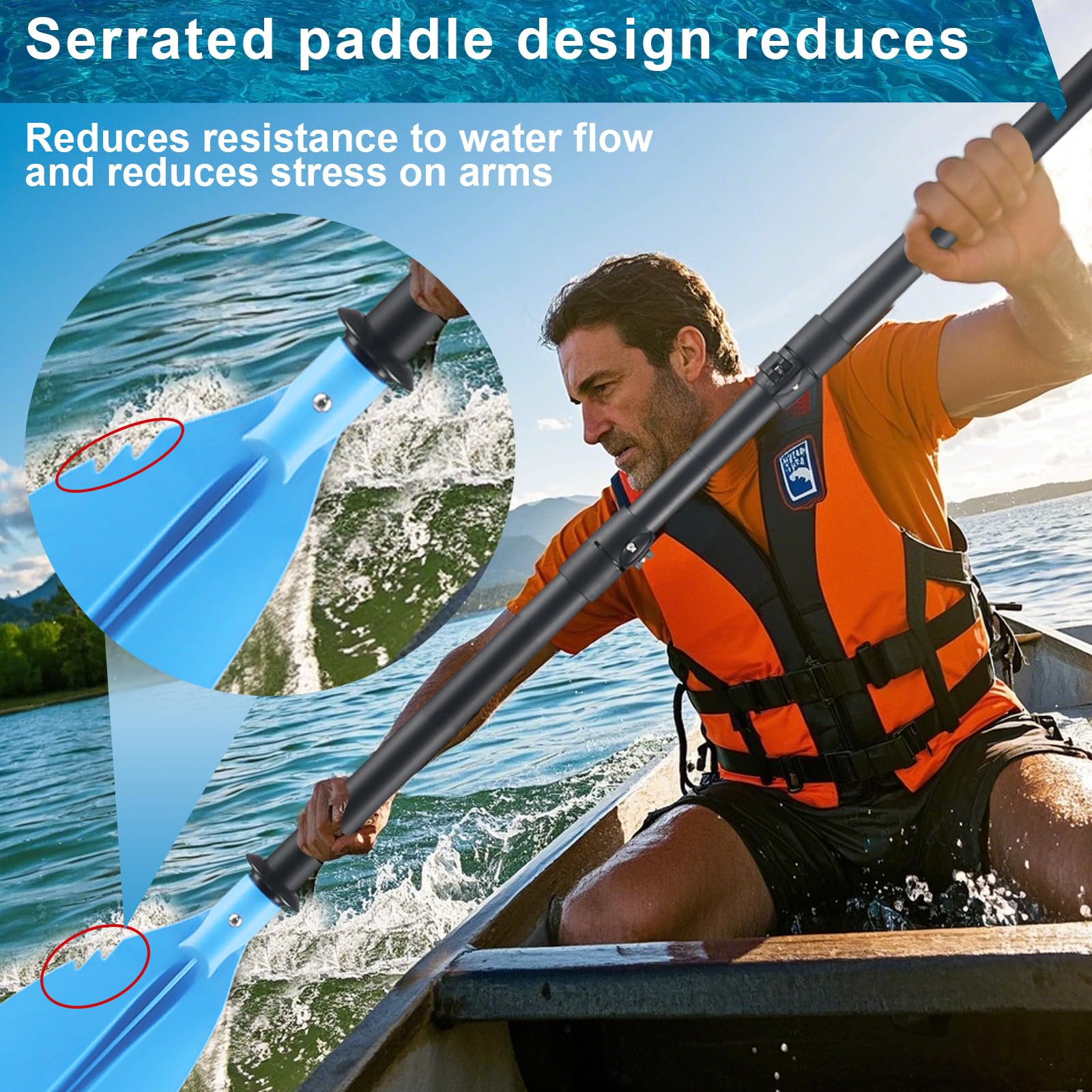 Kajak-Paddel, 4 Stück, Teel Made Teleskop 177,8 cm - 246,4 cm für Kajakfahren, Kanufahren, Bootfahren zum Surfen, Ruder, Angeln, praktisch verstaubar für Anfänger oder Profis