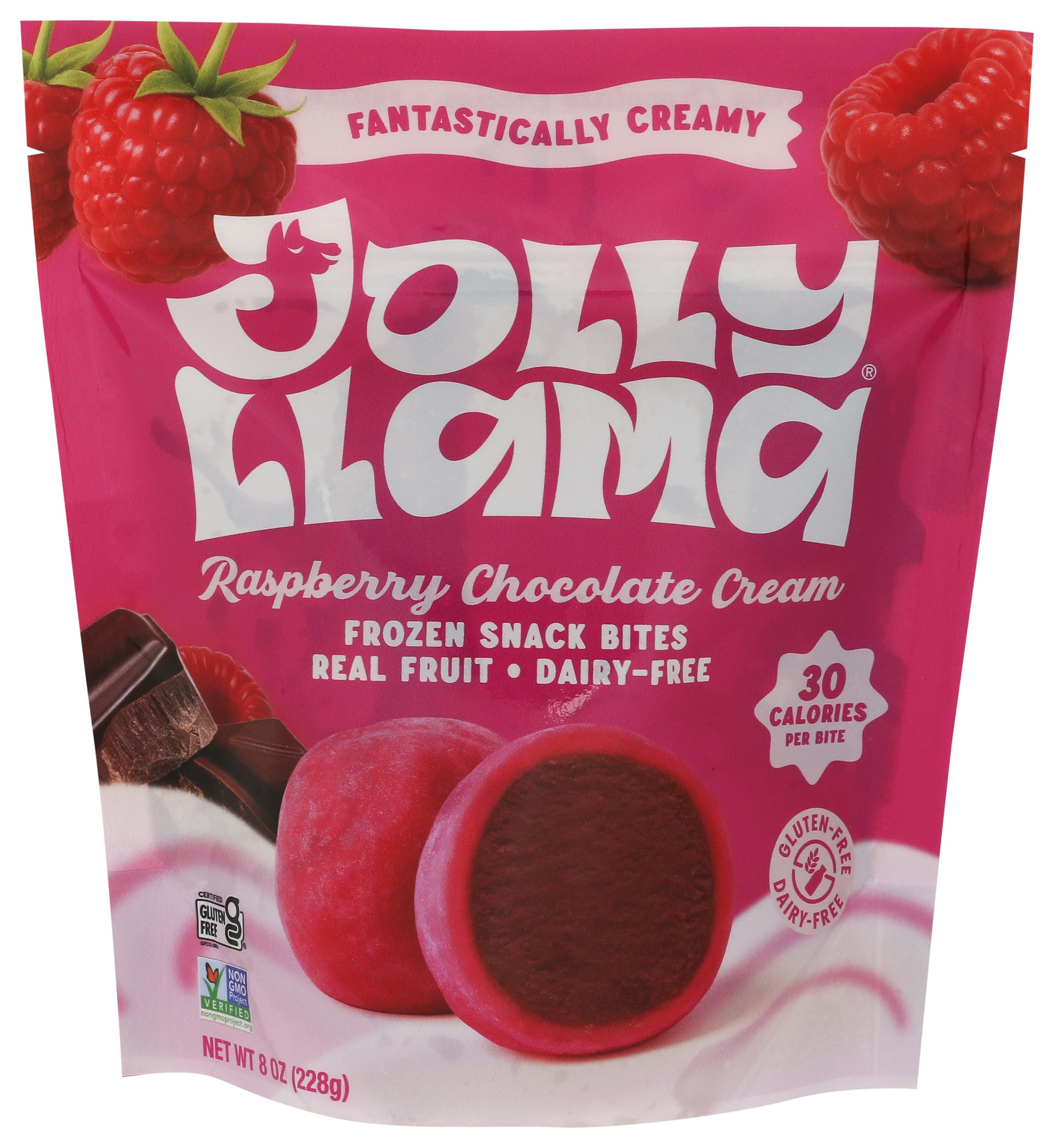 ◆苺◆ Jolly Llama Raspberry Chocolate Cream Dairy Free Bites, 8 OZ