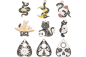 Occult Jewelry Embossed with Gothic Symbols and Tarot Iconography