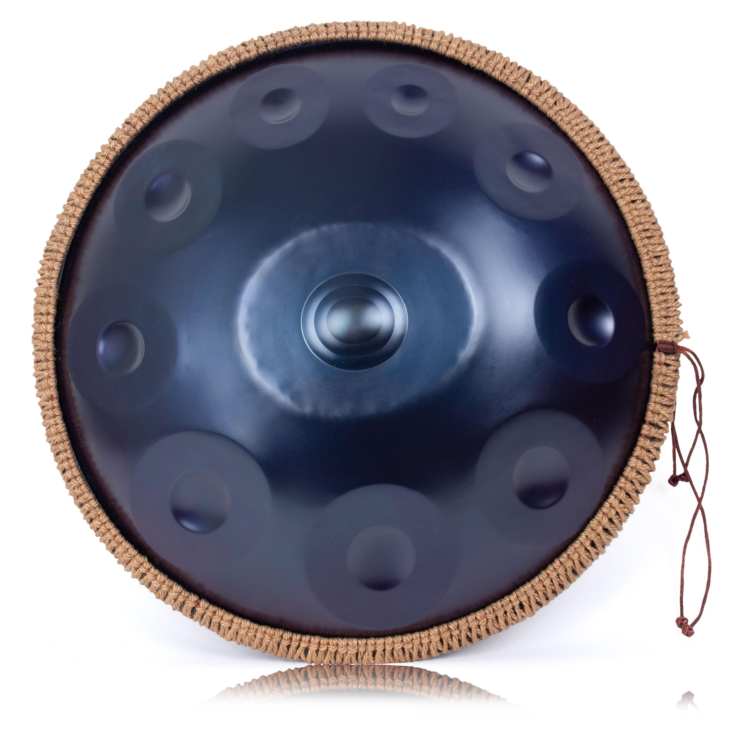 Handpan, Steel Drum, Hand Pan, Tamburo in Acciaio, Blu | 432HZ 19 Pollici 48cm 10 Note D Minore Principiante Handpan Drum per Meditazione e Yoga, Tamburo a Mano con Borsa e Supporto