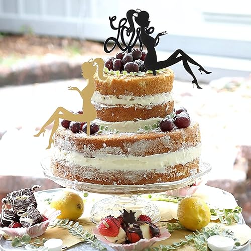 Miniatura 2 de DOITOOL 12 piezas de tacón alto para tartas, silueta de niña sentada, magdalenas, tarjeta de inserción para aperitivos, selección de alimentos para