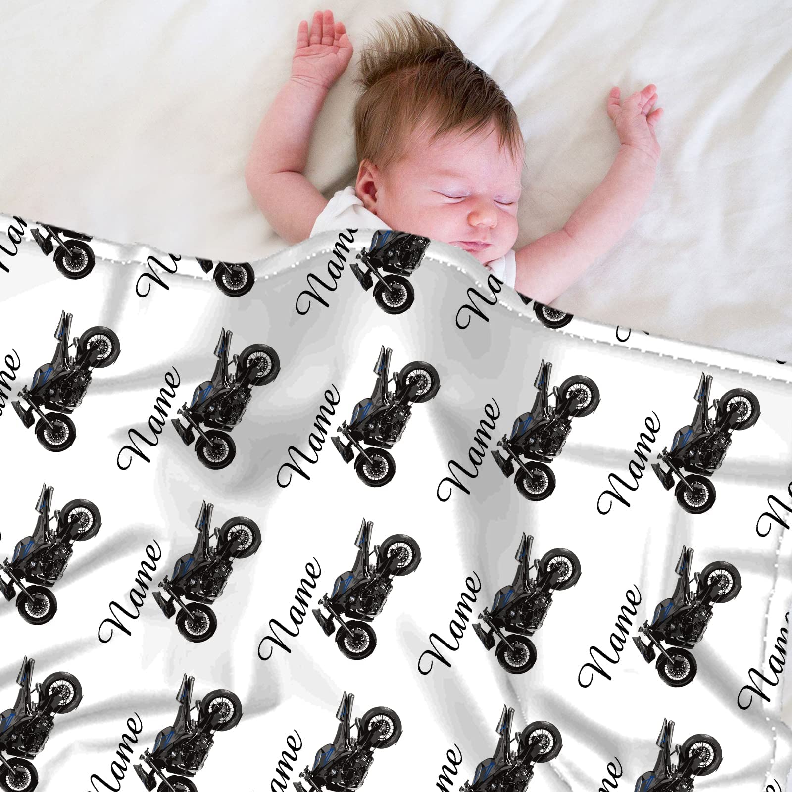 Personalized Motocross Blanket, Custom Motocross Team Soft Minky Fleece...
